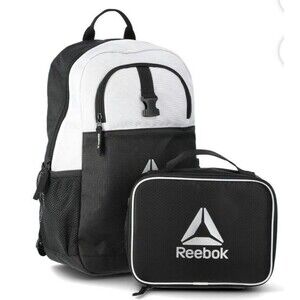 Reebok Boys' Maddox 17" Laptop Backpack and Lunch Box Set, Black